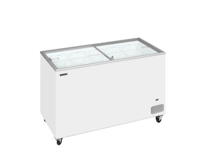 TEFCOLD IC 401 SC – Prosklený pultový mrazák, 2-rovná posuvná víka, 350 l, bílý