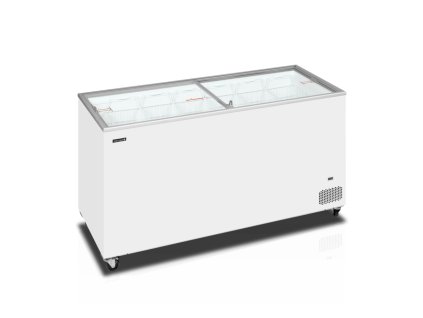TEFCOLD IC 501 SC – Prosklený pultový mrazák, 2-rovná posuvná víka, 430 l, bílý