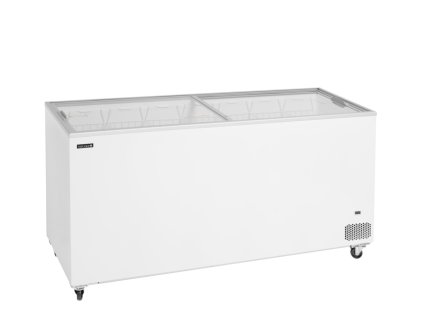 TEFCOLD IC 551 SC – Prosklený pultový mrazák, 2-rovná posuvná víka, 486 l, bílý