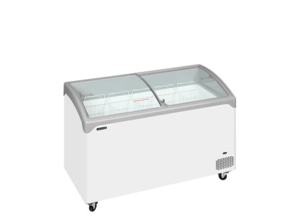 TEFCOLD NIC 401 SCEB – Prosklený pultový mrazák, 2-oblá posuvná víka, 298 l, bílý