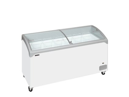 TEFCOLD NIC 501 SCEB – Prosklený pultový mrazák, 2-oblá posuvná víka, 367 l, bílý