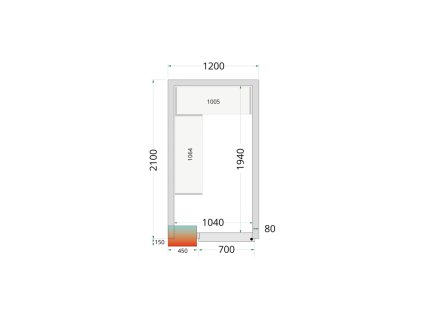 TEFCOLD CR 120x210x220 – Stavebnicový chladicí box, 4,1 m³, izolace 80 mm