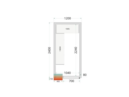 TEFCOLD CR 120x240x220 – Stavebnicový chladicí box, 4,75 m³, izolace 80 mm