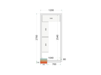 TEFCOLD CR 120x270x220 – Stavebnicový chladicí box 80 mm