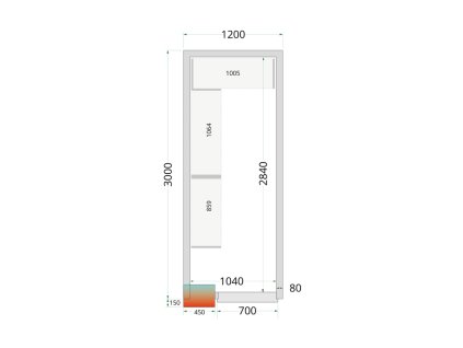 TEFCOLD CR 120x300x220 – Stavebnicový chladicí box 80 mm