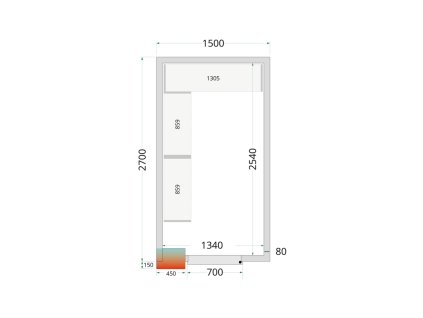 TEFCOLD CR 150x270x220 – Stavebnicový chladicí box 80 mm
