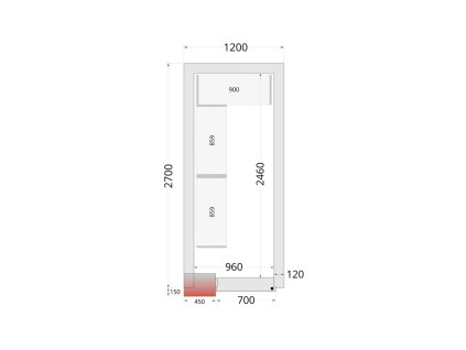 TEFCOLD CR 120x270x220 – Stavebnicový mrazicí box, 4,63 m³, izolace 120 mm