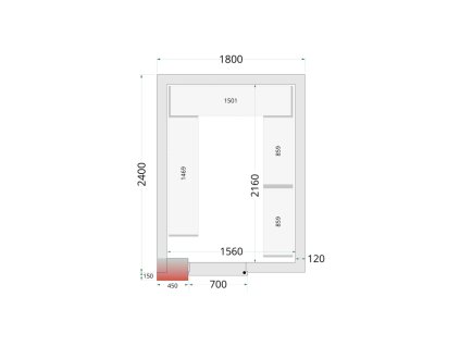 TEFCOLD CR 180x240x220 – Stavebnicový mrazicí box, 6,6 m³, izolace 120 mm
