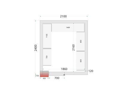 TEFCOLD CR 210x240x220 – Stavebnicový mrazicí box, 7,87 m³, izolace 120 mm