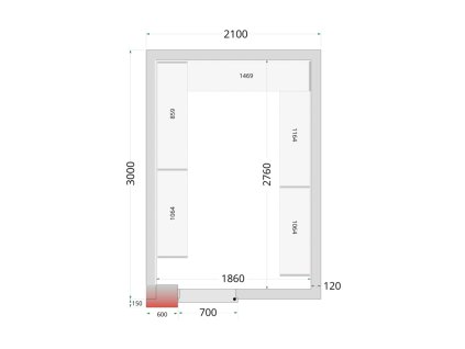 TEFCOLD CR 210x300x220 – Stavebnicový mrazicí box, 10,6 m³, izolace 120 mm