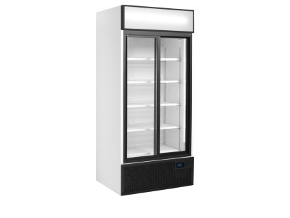 TEFCOLD FSC 891 S - Bílá chladící vitrína dvoudveřová s prosklenými posuvnými dveřmi