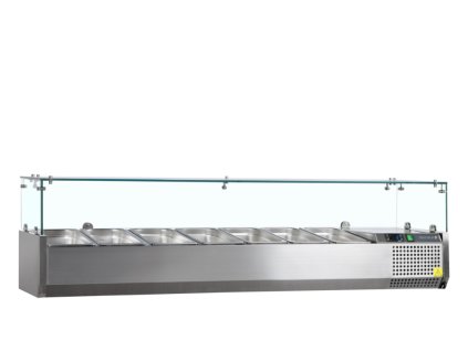 TEFCOLD VK38-160 – Stolní chladicí nástavba, se skleněným krytem, 7x GN 1/3, nerezová