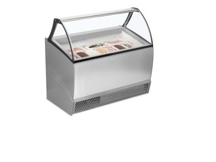 TEFCOLD BERMUDA RV10 – Zmrzlinová vitrína, ventilované chlazení, na 10x 5 l vaničky, šedá