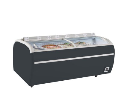 TEFCOLD Twin 220-A-CF – Mrazicí/chladicí ostrov, 2-oblá prosklená posuvná víka, 1255 l, antracit