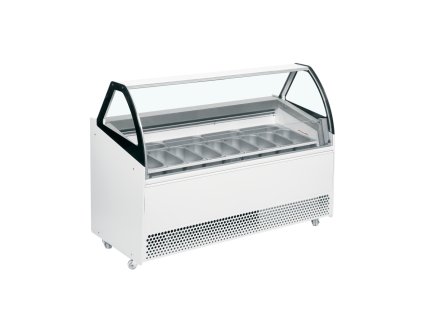 BERMUDA VIEW RV13 – Zmrzlinová vitrína, ventilované chlazení, na 13x 5 l vaničky, bílá