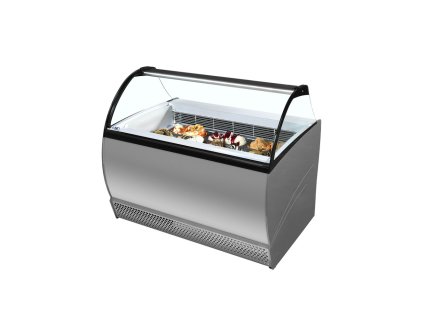 TEFCOLD ISABELLA 10LX – Zmrzlinová vitrína, statické chlazení, na 10x 5 l vaničky, šedá