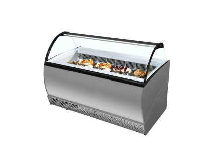 TEFCOLD ISABELLA 13LX – Zmrzlinová vitrína, statické chlazení, na 13x 5 l vaničky, šedá