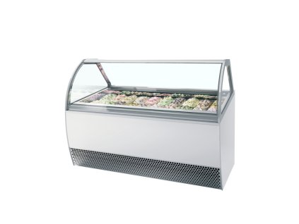 MILLENNIUM LX20 – Zmrzlinová vitrína, ventilované chlazení, na 20x 5 l vaničky, bílá