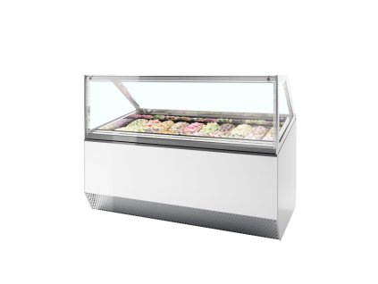MILLENNIUM ST20 – Zmrzlinová vitrína, ventilované chlazení, na 20x 5 l vaničky, bílá