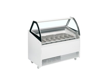TEFCOLD BERMUDA VIEW RV10 – Zmrzlinová vitrína, ventilované chlazení, na 10x 5 l vaničky, bílá