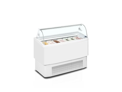 TEFCOLD FIJI 7 – Zmrzlinová vitrína, ventilované chlazení, na 7+7x 5 l vaničky, bílá