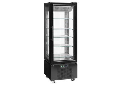 TEFCOLD UPD 400 F Black - Černá panoramatická prosklená mrazicí skříň (248 l)