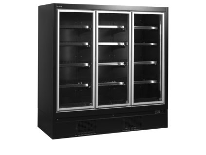 TEFCOLD EXTRA1875 FD – Mrazicí vitrína, 3-dveřová, přístěnná, NO FROST, šířka 198 cm, černá