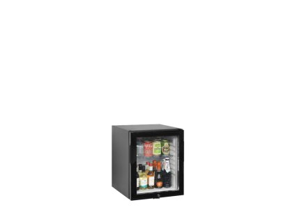 TEFCOLD TM 35 GC – Prosklený minibar, 1-křídlové dveře, 24 l, černý