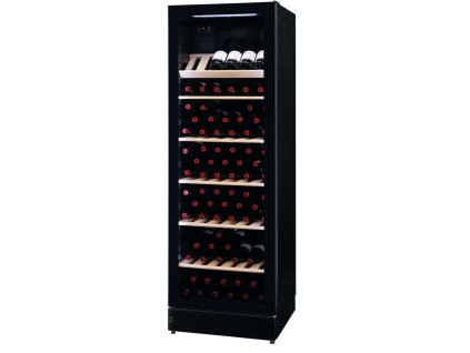 VESTFROST WFG 185 black – Prosklená vinotéka, 2-zónová, 1-dveřová, 197 lahví, černá