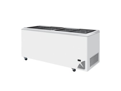ARO 701/2 White Edge – Prosklený pultový mrazák, 4-rovná posuvná víka, 555 l, bílý