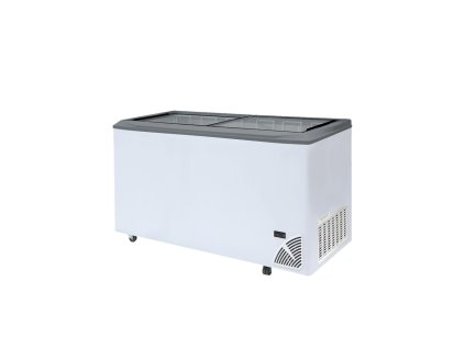 ARO 601/2 Grey Edge – Prosklený pultový mrazák, 2-rovná posuvná víka, 420 l, bílý