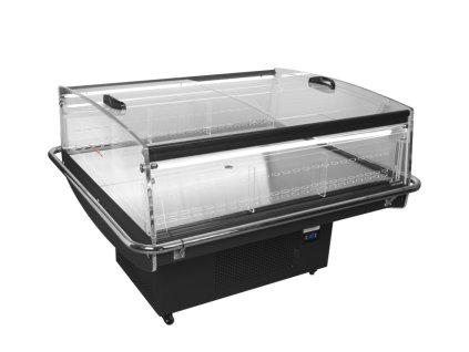 TEFCOLD PDC 126 VS SL LED – Samoobslužná chladicí vitrína, 2-posuvná víka, šířka 140 cm, černá