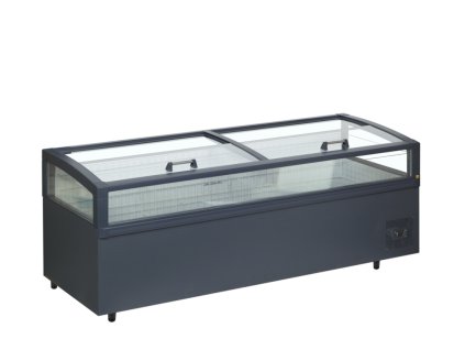 TEFCOLD VIEW 250 CF VS – Mrazicí/chladicí ostrov, 2-rovná prosklená posuvná víka, 860 l, antracit
