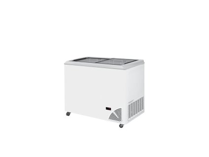 ARO 301/2 White Edge – Prosklený pultový mrazák, 2-rovná posuvná víka, 212 l, bílý