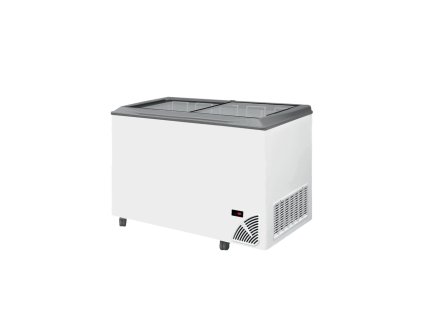 ARO 501/2 Grey Edge – Prosklený pultový mrazák, 2-rovná posuvná víka, 312 l, bílý