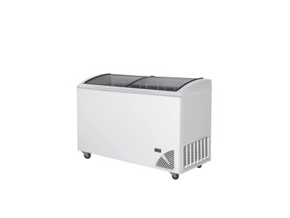 ARO 406/2 White Edge – Prosklený pultový mrazák, 2-oblá posuvná víka, 272 l, bílý