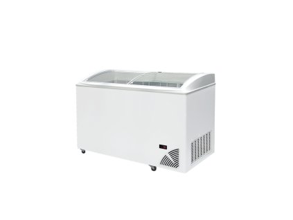 ARO 506/2 White Edge – Prosklený pultový mrazák, 2-oblá posuvná víka, 312 l, bílý
