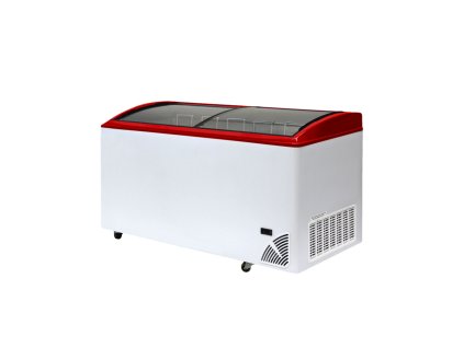 ARO 606/2 Red Edge – Prosklený pultový mrazák, 2-oblá posuvná víka, 420 l, bílý
