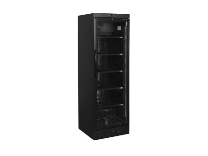 TEFCOLD CEV 435 BLACK – Prosklená lednice, 1-křídlové dveře, 345 l, černá