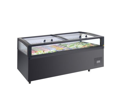 TEFCOLD VIEW HC – Mrazicí/chladicí ostrov, 2-rovná prosklená posuvná víka, 613 l, antracit