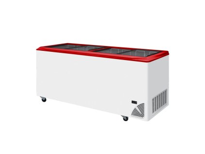 ARO 701/2 Red Edge – Prosklený pultový mrazák s rovnými víky (555 l)