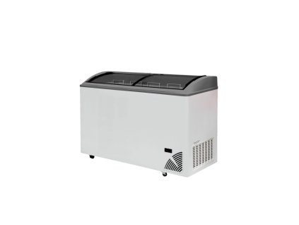 ARO 506/2 Grey Edge – Prosklený pultový mrazák, 2-oblá posuvná víka, 312 l, bílý