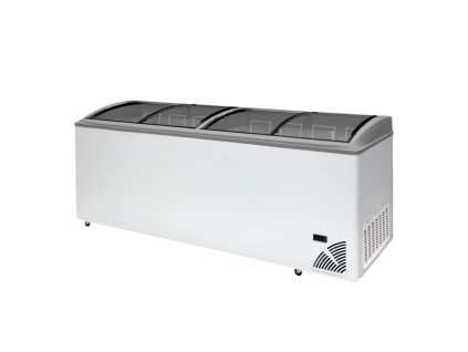 ARO 706/2 Grey Edge – Prosklený pultový mrazák, 4-oblá posuvná víka, 555 l, bílý