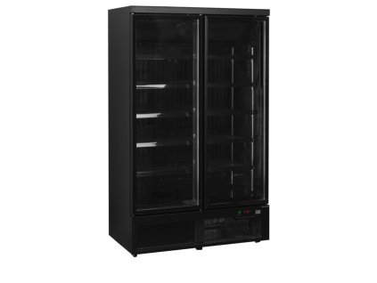 TEFCOLD Atom Maxi F2DBB - Dvoudveřová komplet černá prosklená mrazicí skříň (702 l)