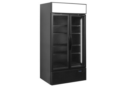 TEFCOLD FSC1000H BLACK – Chladicí vitrína s prosklenými křídlovými dveřmi, černá (524 l)