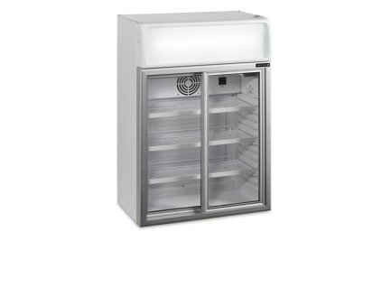 TEFCOLD FSC 100 – Mini prosklená chladicí vitrína s posuvnými dveřmi, bílá (60 l)
