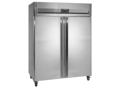 TEFCOLD RK1420X1 - Nerez gastro chladicí skříň dvoudveřová s plnými dveřmi | 6x police, 940 l, 209 cm