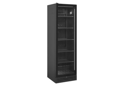 TEFCOLD SCU 1425 FRAMELESS L/H - Černá prosklená lednice na nápoje | Levé zavírání, 5x police, 347 l, 199 cm