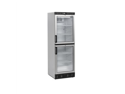 TEFCOLD FS 2380 – Prosklená lednice, 2-křídlové dveře nad sebou, 345 l, bílá