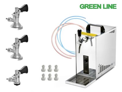 Kompletní sestava: Lindr PYGMY 20/K NEW Green Line s narážeči BAJONET, PLOCHÝ a KOMBI  + Sanitační rychlospojka zdarma